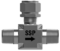 Lift check valve male NPT end connections.