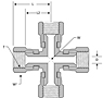JIC swivel nut cross