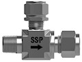 Lift check valve male NPT to tube end connections.