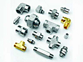 Industrial pipe fittings.  Stainless steel pipe fittings and brass pipe fittings.